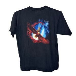 VTG American Spirit Born To Be Wild Bald Eagle T Shirt Men's Large Single Stitch